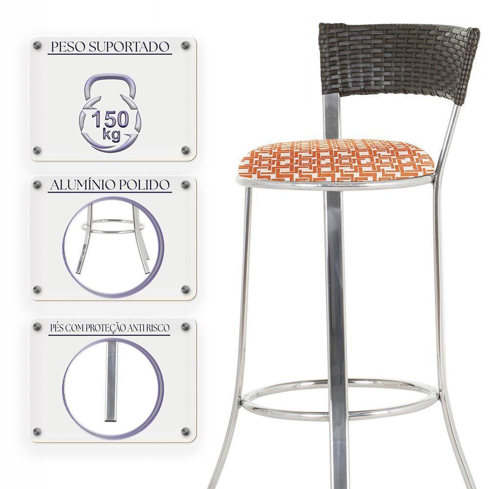 Miniatura Conjunto Com 2 Banquetas Em Alumínio, Fibra Sintética E Impermeável Tc Argila Z23