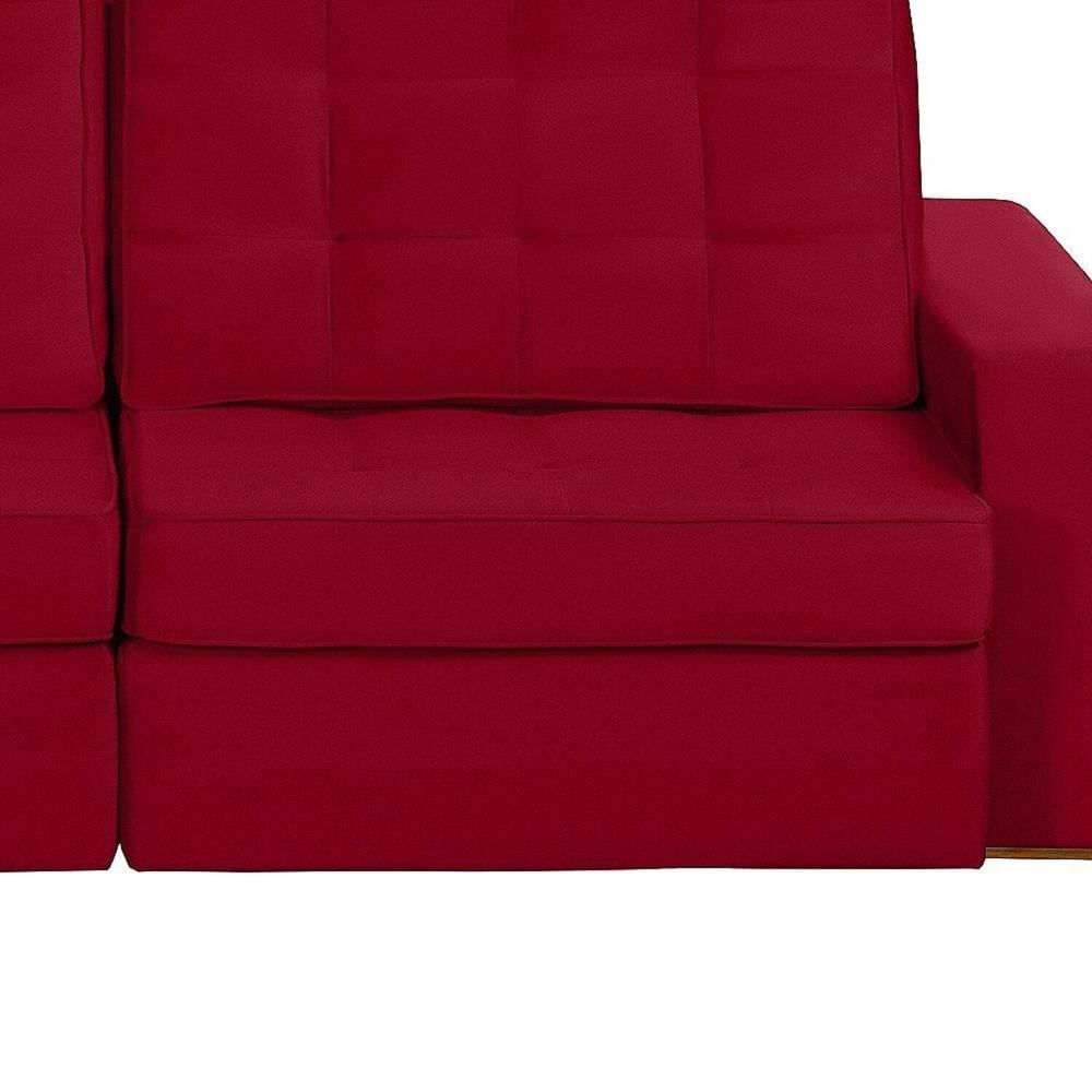 Miniatura Sofá Curitiba Modular 3 Lugares 230 Cm Retrátil Reclinável Yescasa Vermelho