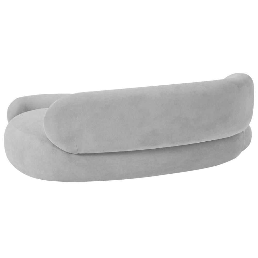 Divã Recamier Luxo Canadá 200cm Lado Direito Linho Adj Decor Cinza