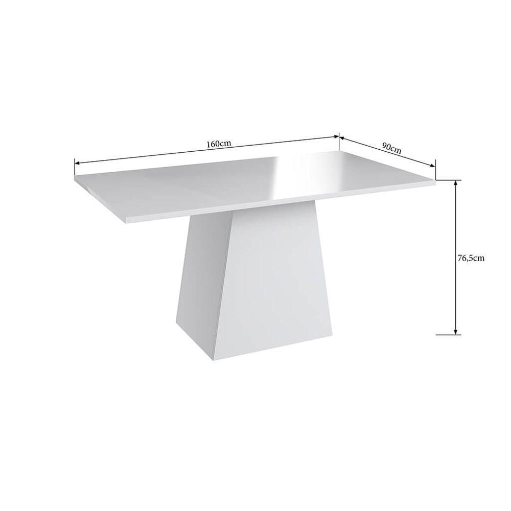 Miniatura Conjunto Mesa Com Base 6 Cadeiras Mdf Branco E Preto