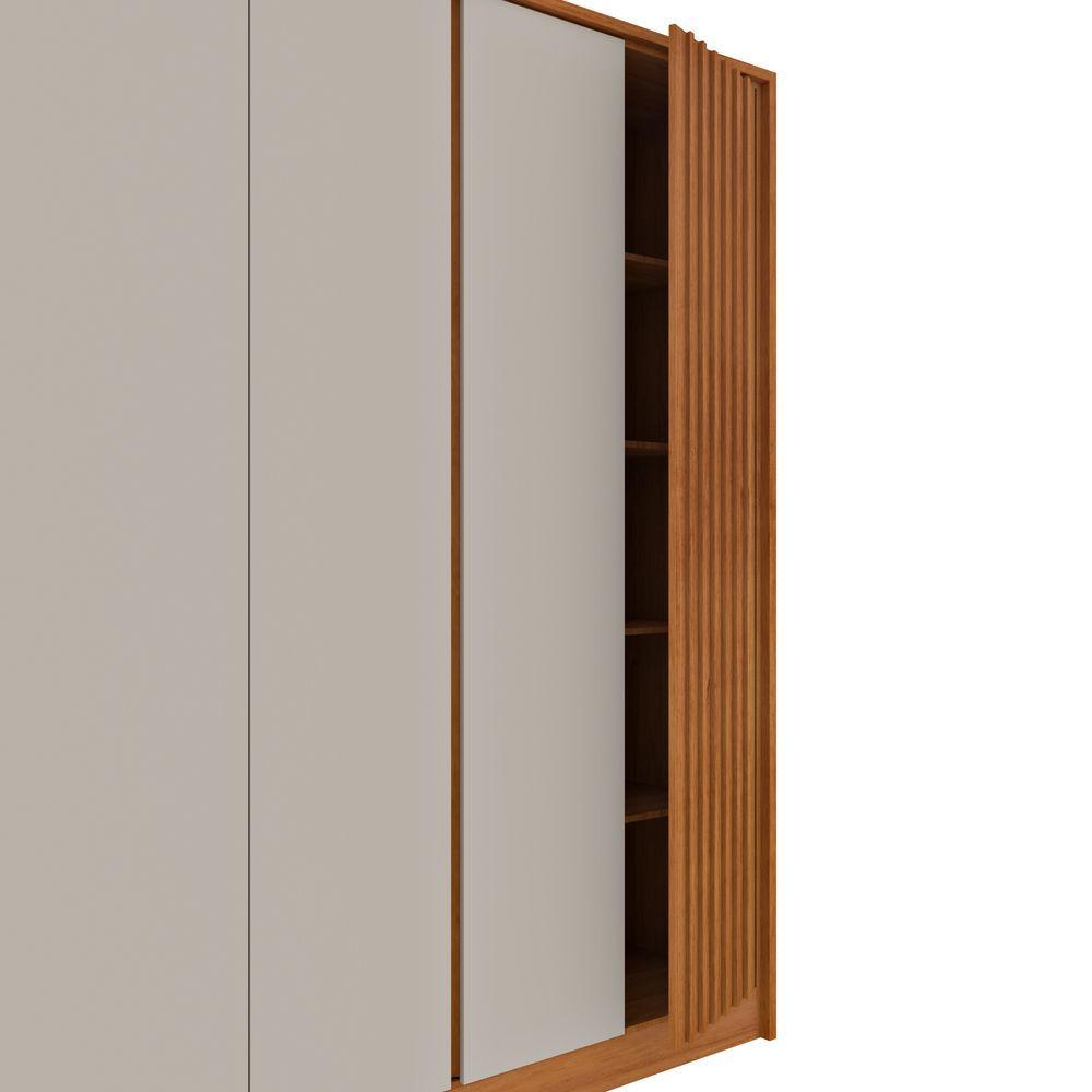 Miniatura Roupeiro 6 Portas Barcelona Ripado Tcil Cinamomo Off White