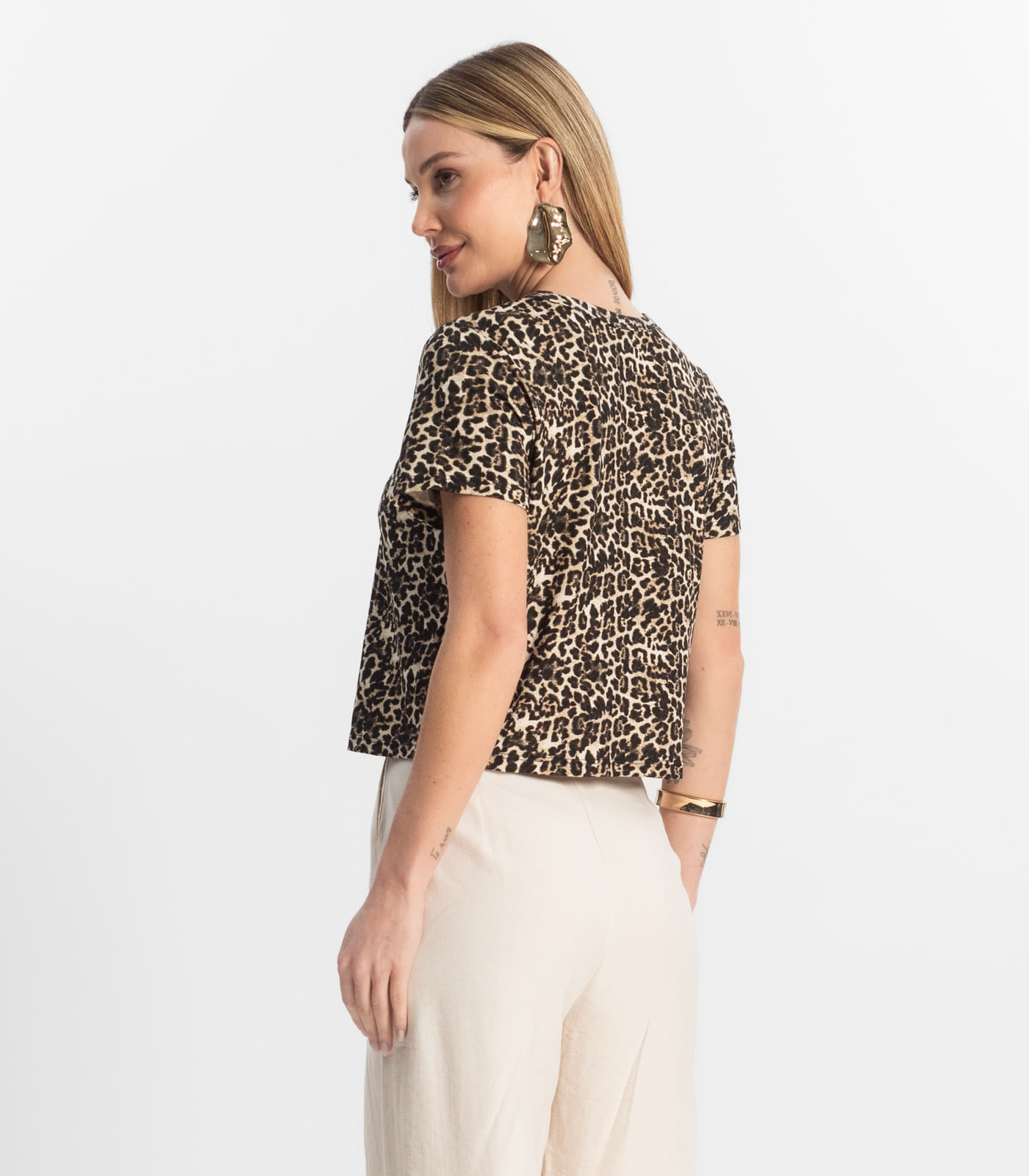 Miniatura Blusa Feminina Estampada Select Bege G
