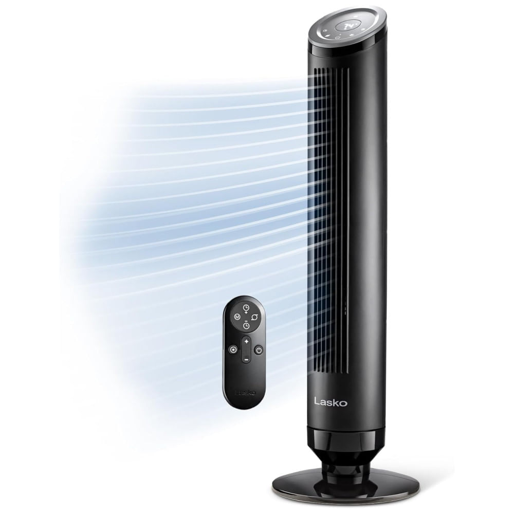 Miniatura Ventilador de Torre, Estilo Moderno com Controle Remoto, Distância Máxima do Ar 8 Metros, 4 Velocidades, Temporizador de 24H e Oscilação de 90°, 110V 110v