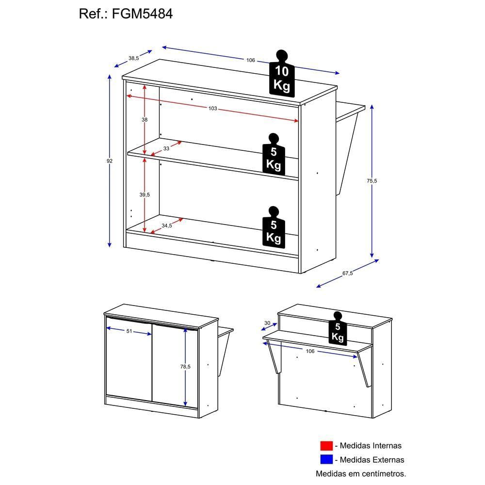 Miniatura Bancada Balcão/mesa Cozinha Multimóveis Preto