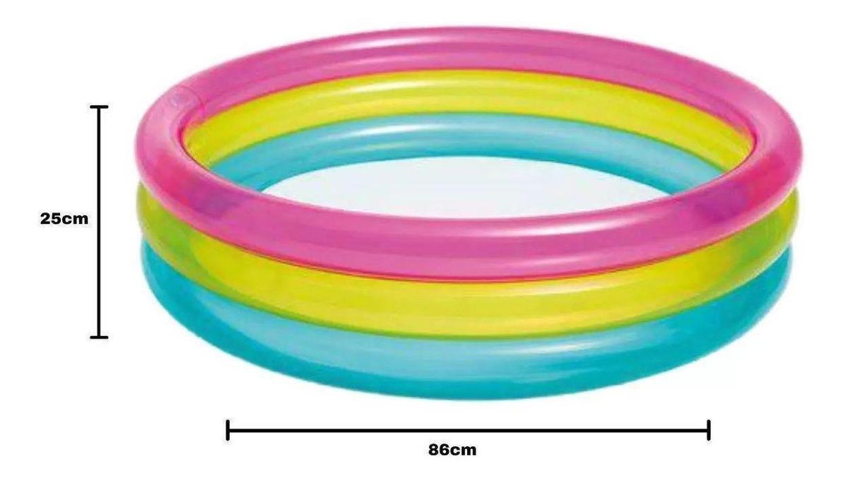 Miniatura Piscina Inflável Infantil Intex Baby Colorida 63 Litros
