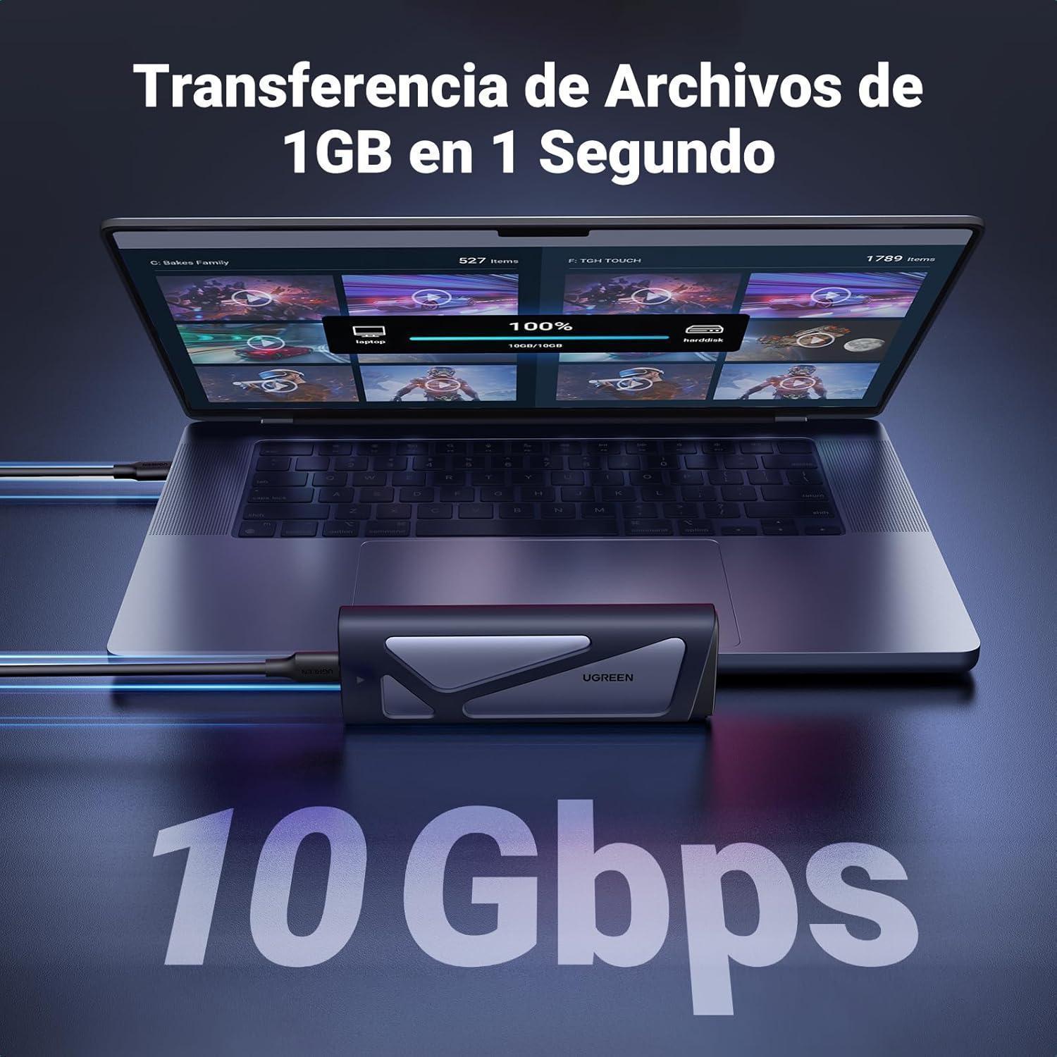 Miniatura Case Externa Ssd M.2 Nvme & Sata Usb 3.2 Gen 2 10 Gbps, 8 Tb