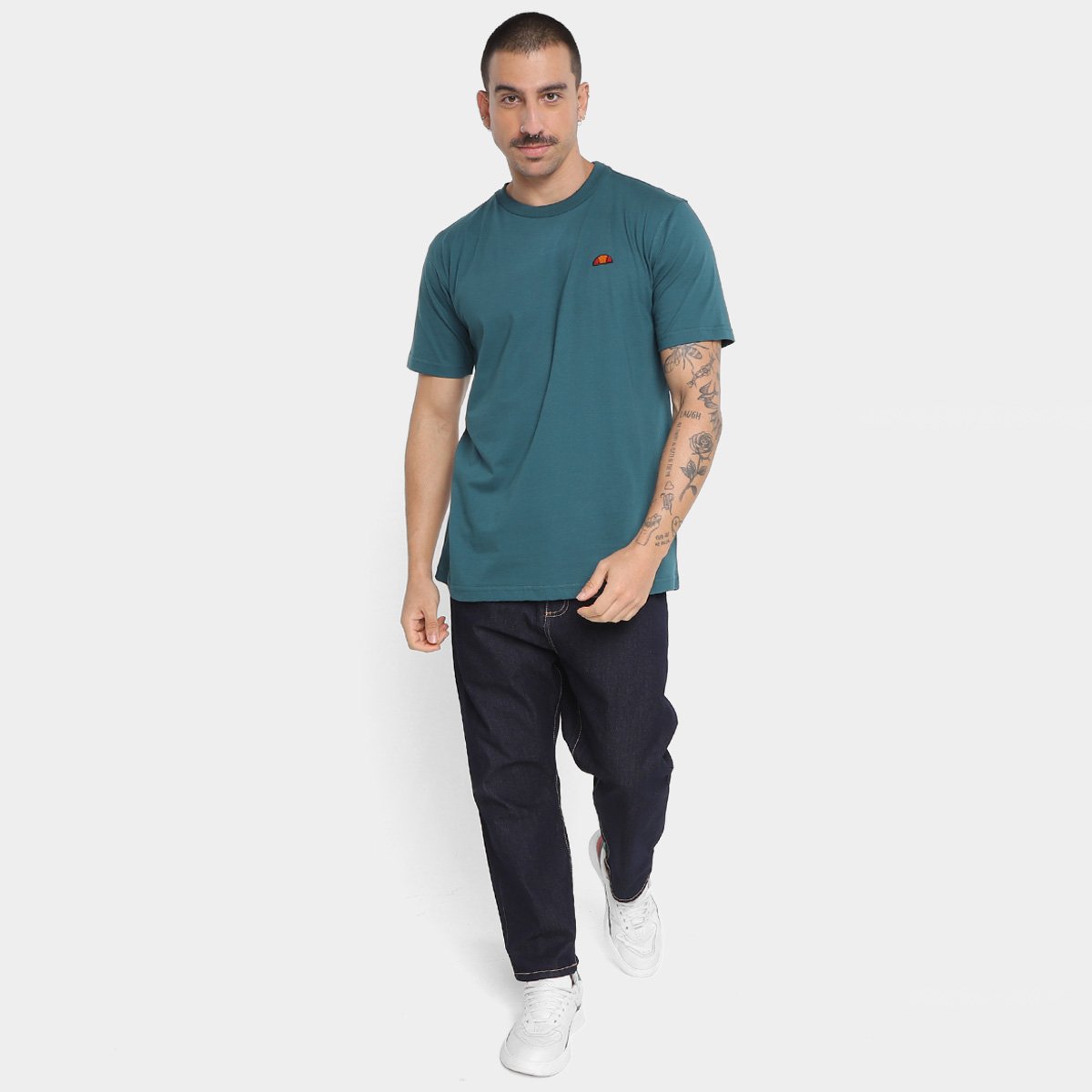 Miniatura Camiseta Ellesse Estampada Cubo Masculina Musgo - G
