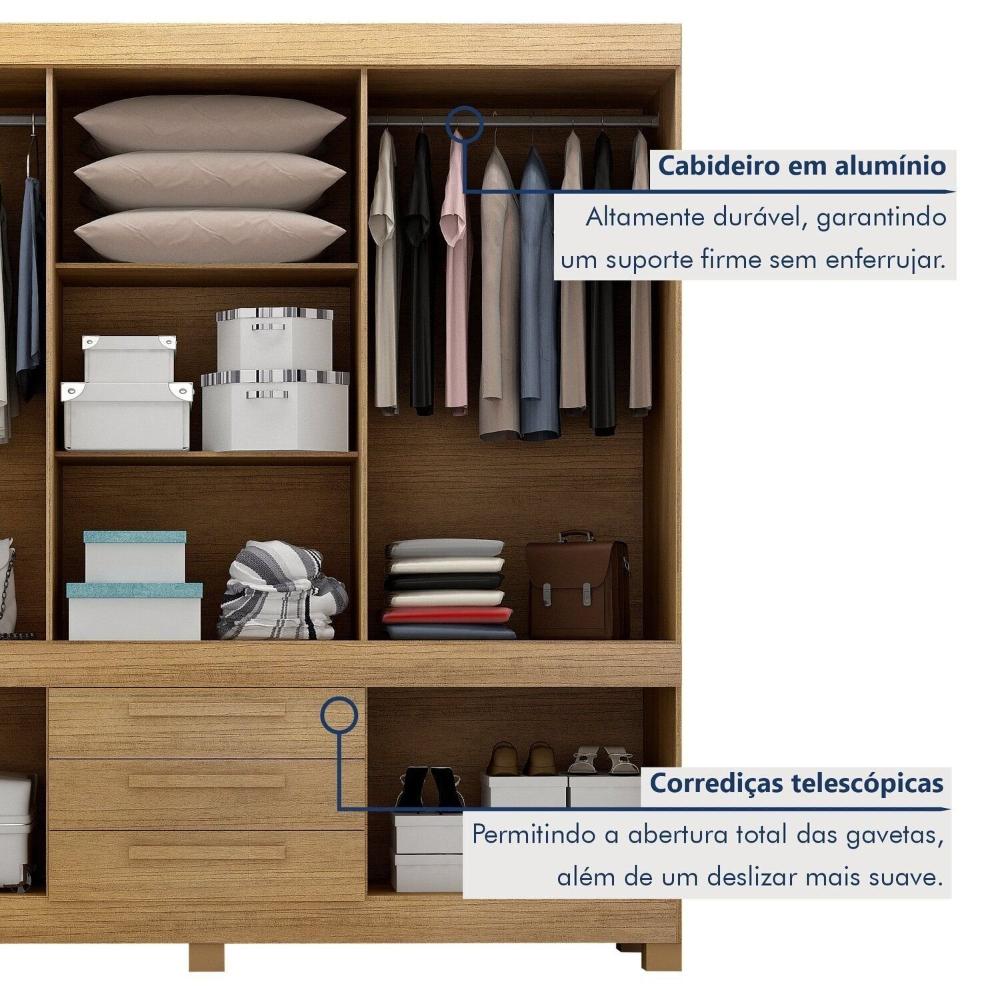 Miniatura Guarda-roupa Casal 10 Portas 100% Mdf Lucca Cinamomo/Off White