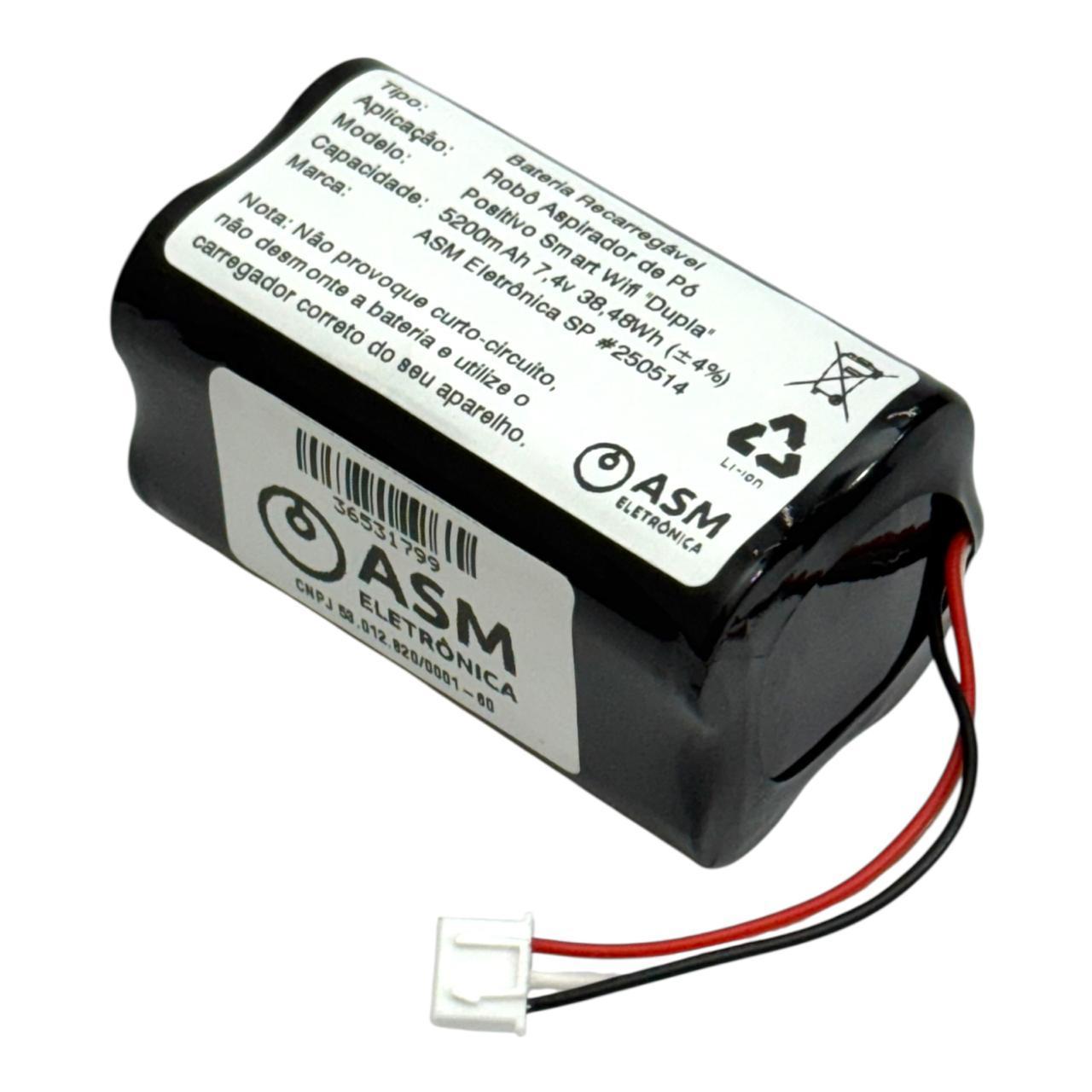 Miniatura Bateria Dupla Robô Aspirador Positivo Smart Wifi 5200Mah
