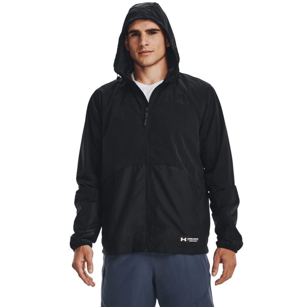 Miniatura Jaqueta de Treino Masculina Under Armour Rush Woven FZ Preto - G