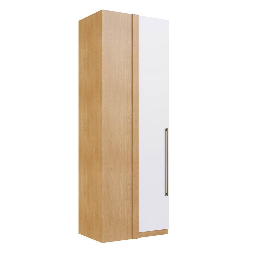 Miniatura Guarda Roupa De Canto Para Quarto 100% Mdf Com Cabideiro savana Com Branco Savana Com Branco