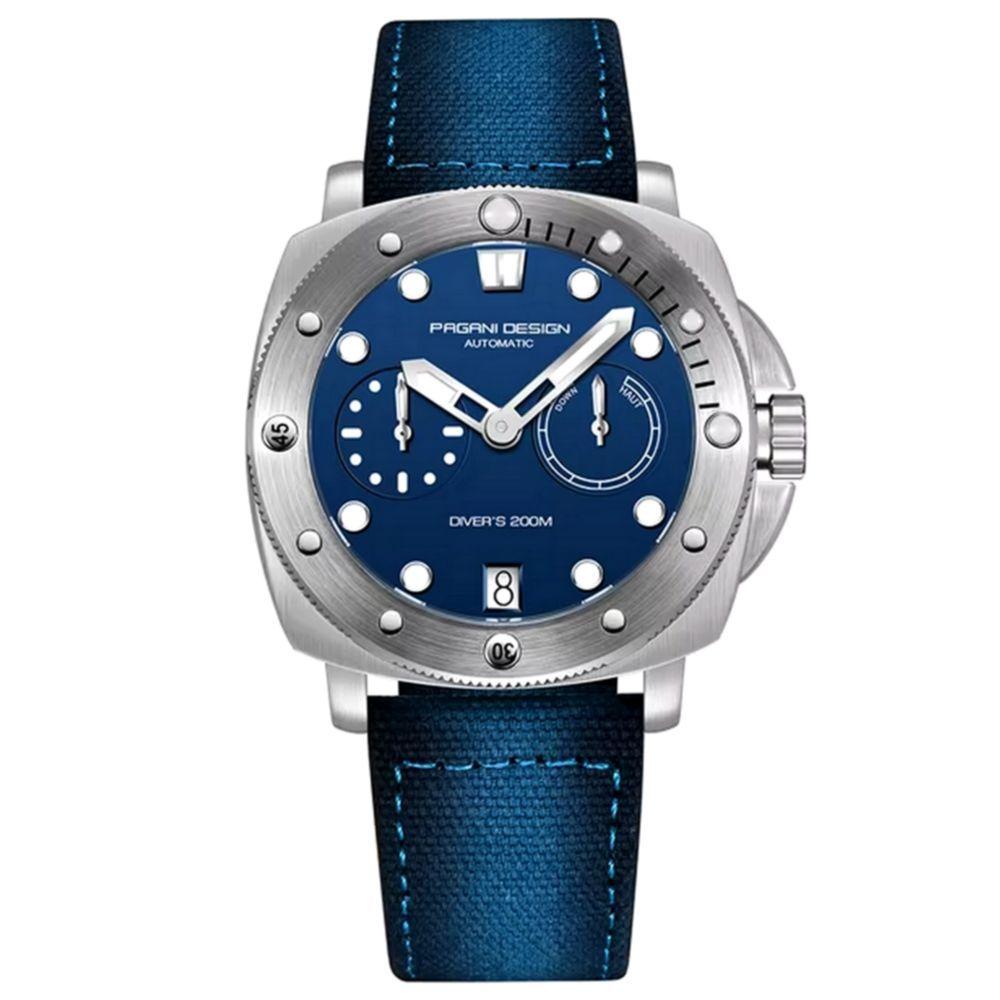 Relógio De Mergulho Mecânico Automático Masculino 200m à Prova D'água Azul