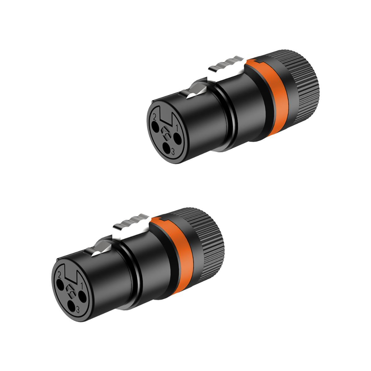 Miniatura Kit 2 Plug Xlr Fêmea Roxtone Rotativo Low Profile Rack Lx3F
