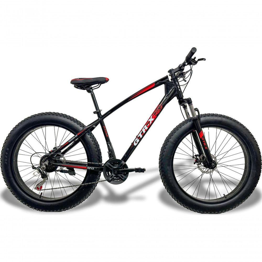 Miniatura Bicicleta Fat Bike Gtr-x Aro 26 Freios Disco Alumínio Shimano Quadro 19 Preto