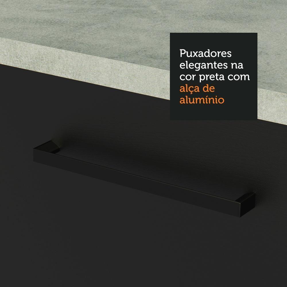 Armário De Cozinha Compacta 180cm Branco/preto Agata Madesa 09 Branco/preto