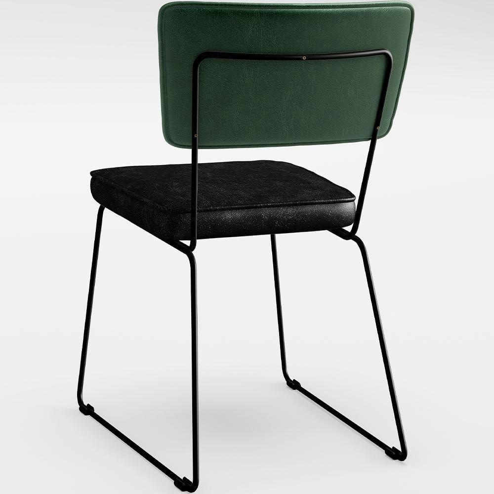 Miniatura Kit 04 Cadeiras L02 Facto Verde Musgo Couríssimo Preto