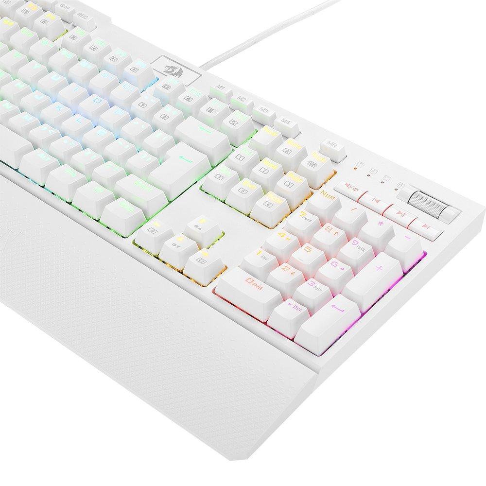 Miniatura Teclado Gamer Brahma Pro K586W Rgb Switch Optico Red Branco