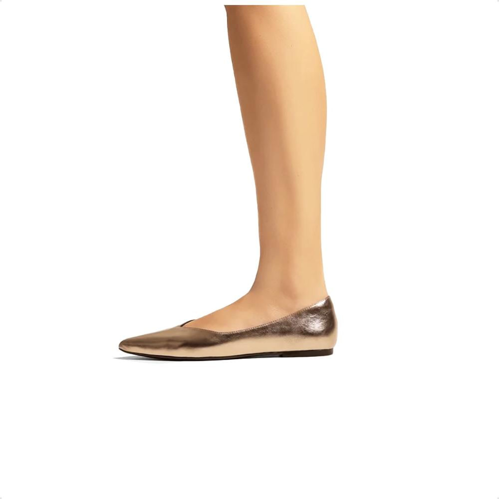 Miniatura Sapatilha Arezzo Bico Fino Feminina Dourado - 35