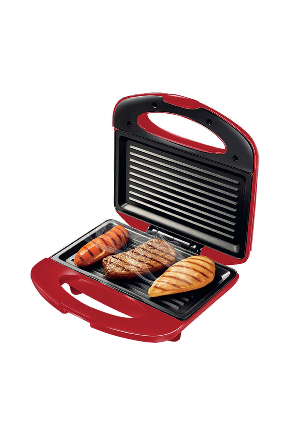 Miniatura Grill e Sanduicheira Mondial Inox Red S19 Vermelha Inox - 800W 127V
