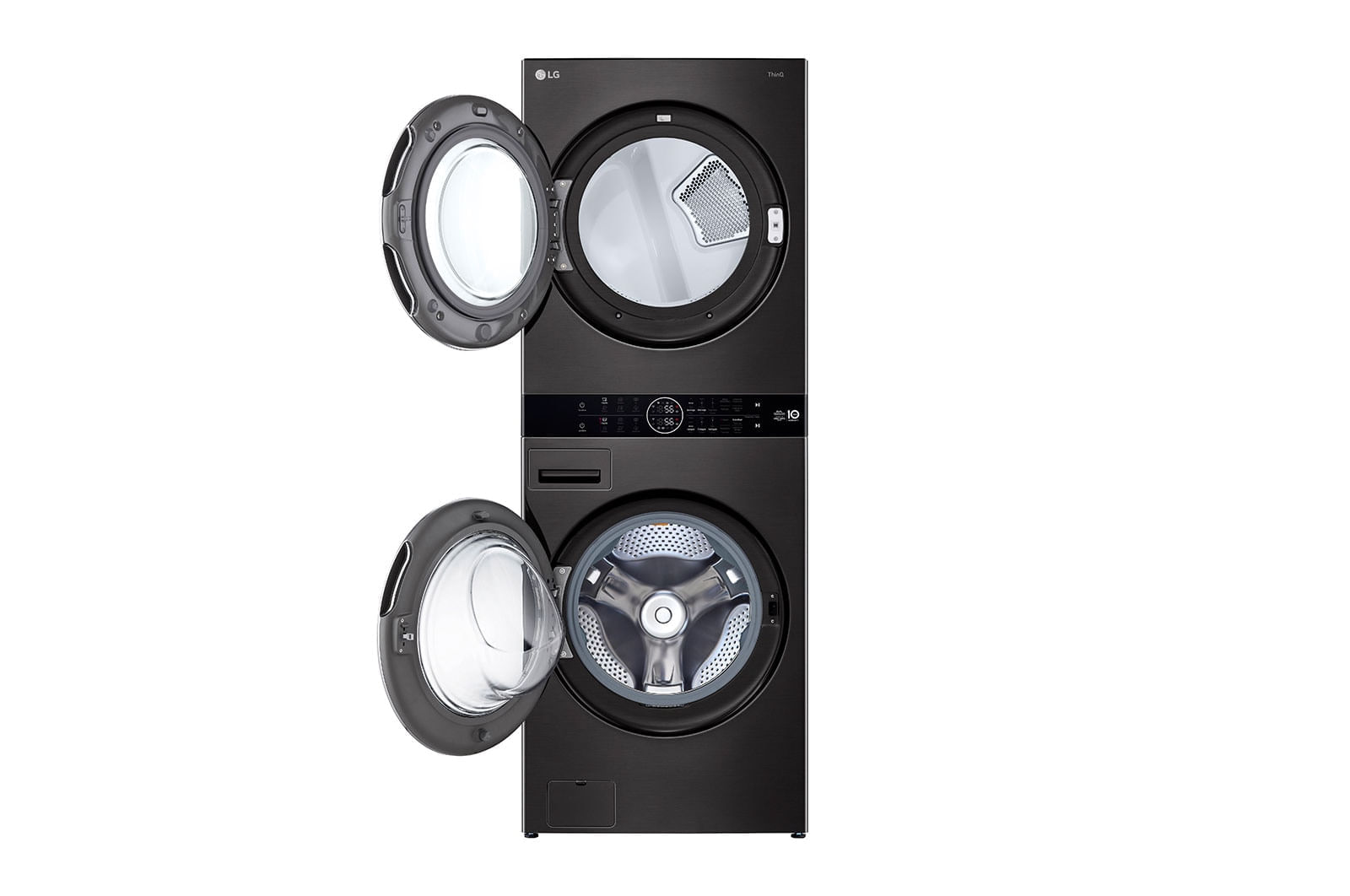 Miniatura Lavadora e Secadora Elétrica Smart LG WashTower™ 17kg Aço Escovado Preto com Inteligência Artificial AIDD™ - WK17BS6A