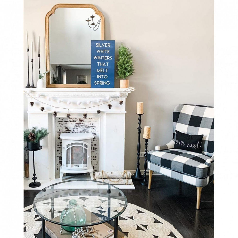 Miniatura Lareira Elétrica com Chamas 3D Ajustáveis, 5200 BTU, 110v, e Flame USA, Branca