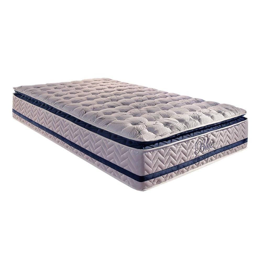 Miniatura Colchão Solteiro Molas Visco Gel Ensacadas Masterpocket Blue Pillow Top (88x188x32) - Paropas