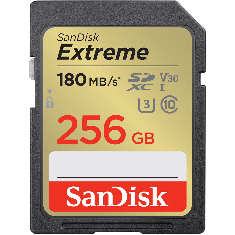 Miniatura Cartão SDXC 256Gb SanDisk Extreme 4K 180Mb/s UHS-I / V30 / U3 / Classe 10
