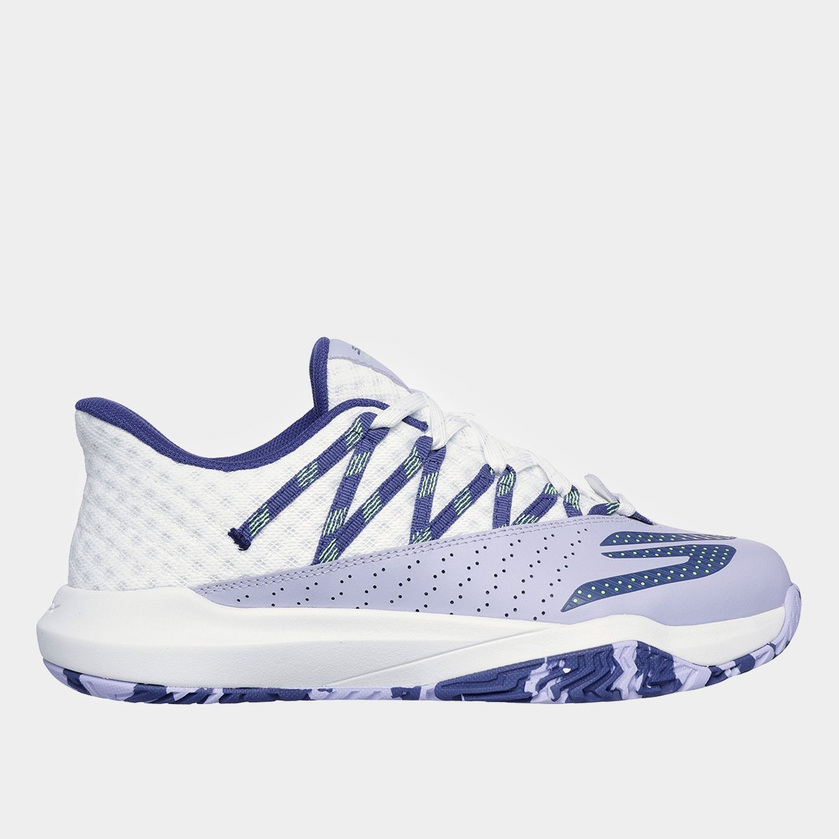 Miniatura Tênis Skechers Viper Court Rally Feminino Branco+Roxo - 34