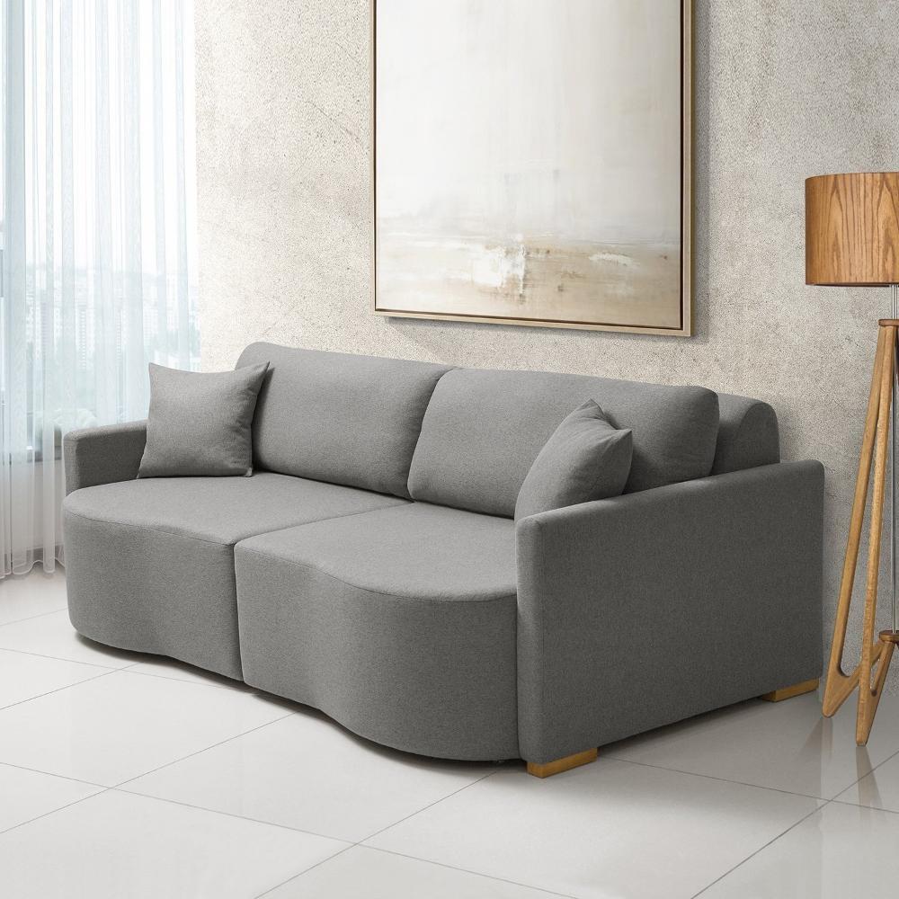 Miniatura Sofá Cama Retrátil 2 Lugares 184 cm Moscow Cinza Escuro