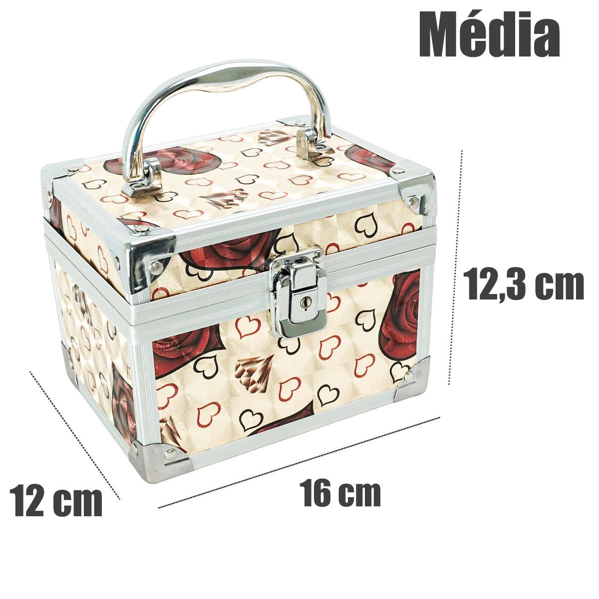 Miniatura Maleta De Maquiagem Estampada Kit 3 Peças