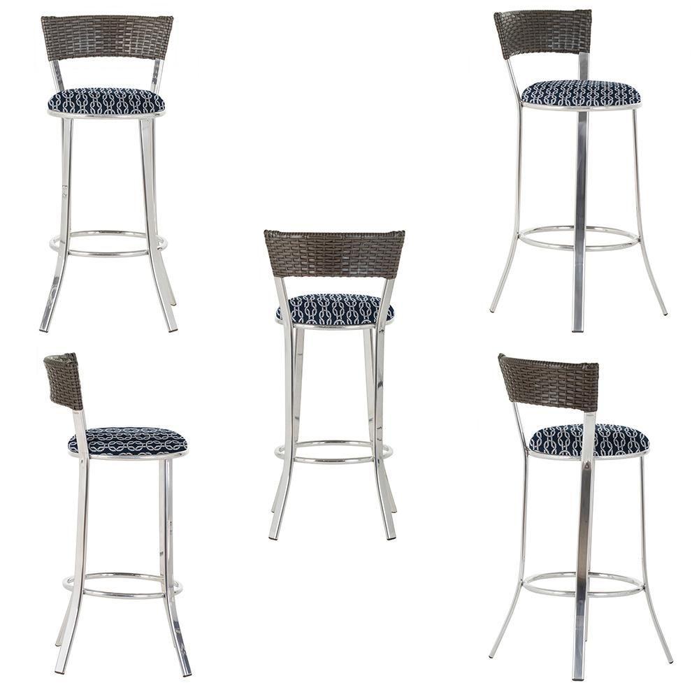 Miniatura Conjunto Com 2 Banquetas Em Alumínio, Fibra Sintética E Impermeável Tc Argila Z30