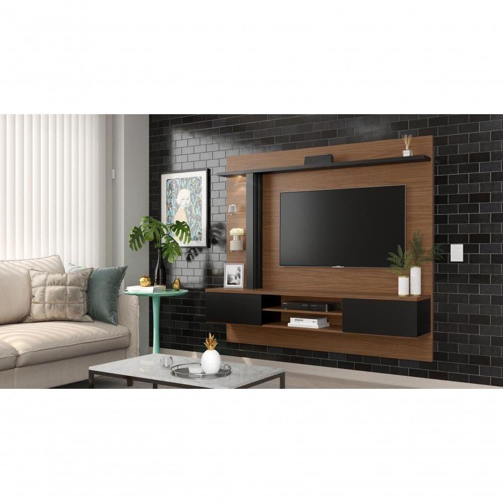Miniatura Painel Home Suspenso Salinas Noce Milano Preto Fosco