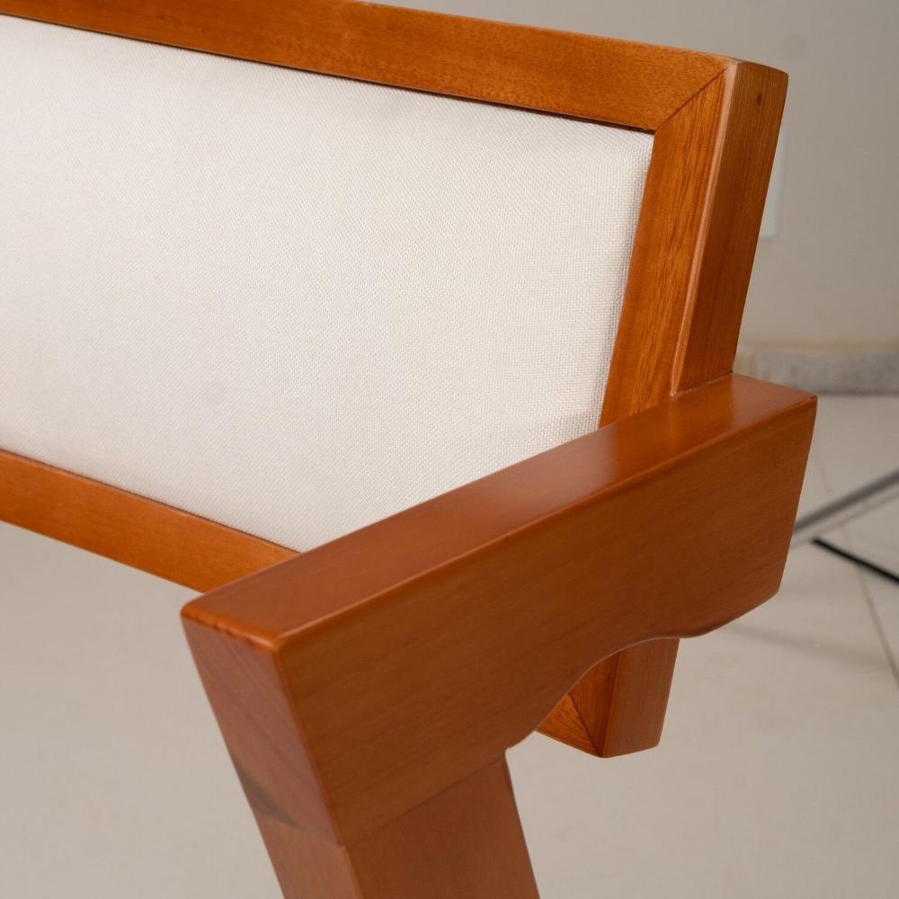 Conjunto Mesa Fortaleza com 6 Cadeiras em Madeira e Estofada Ímola Authentic Espresso Móveis Champagnhe/Off White