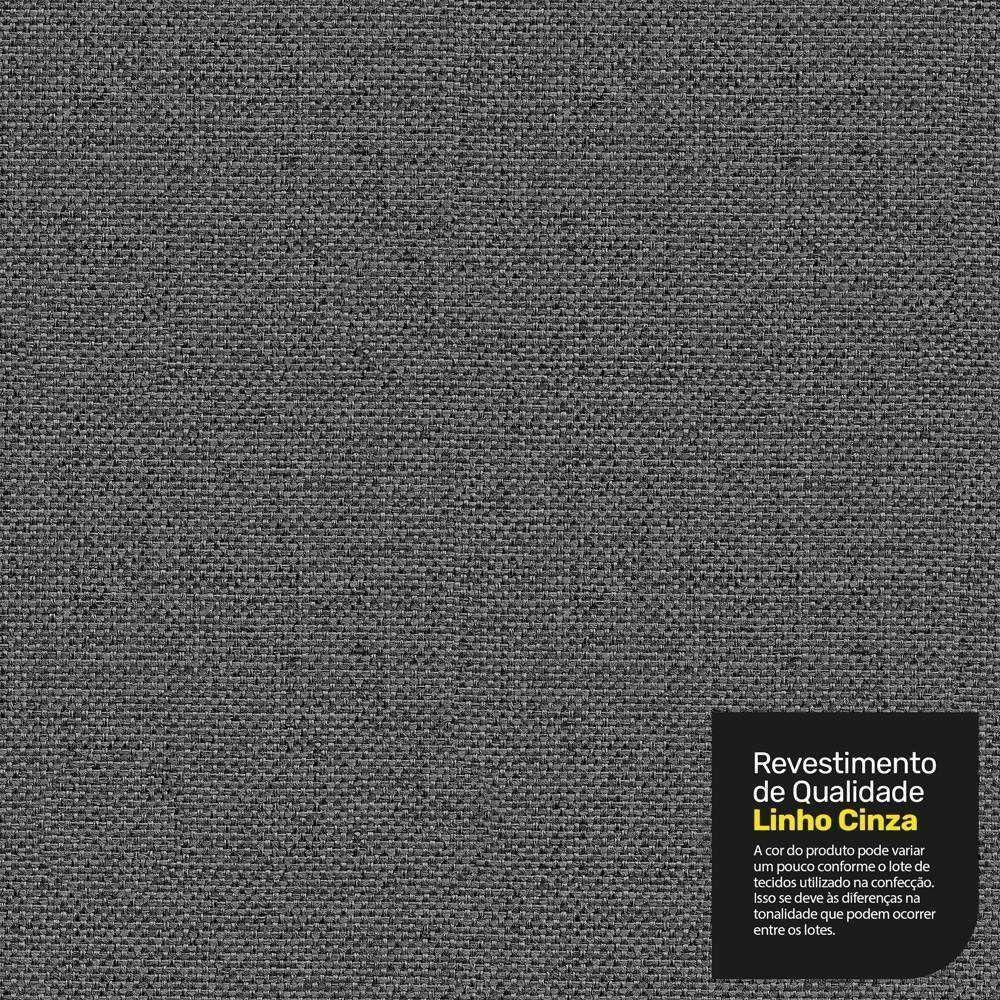 Cabeceira Cama Box Casal Ciara 140cm Botonê Com Frame Linho Cinza - Abmaza