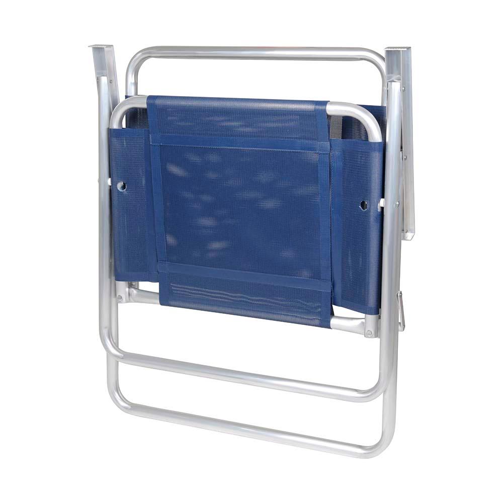 Cadeira De Praia Oversize 140kg Alumínio Reforçada Larga Mor Azul