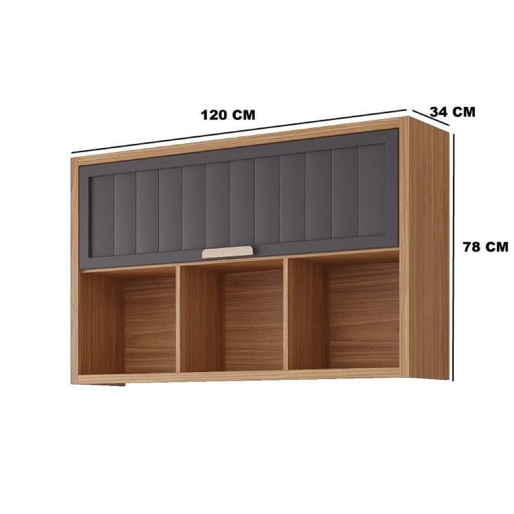 Cozinha Modulada Compacta 4 peças 1 Nicho para Forno ou Micro-ondas Helen Yescasa Freijó/Titanium