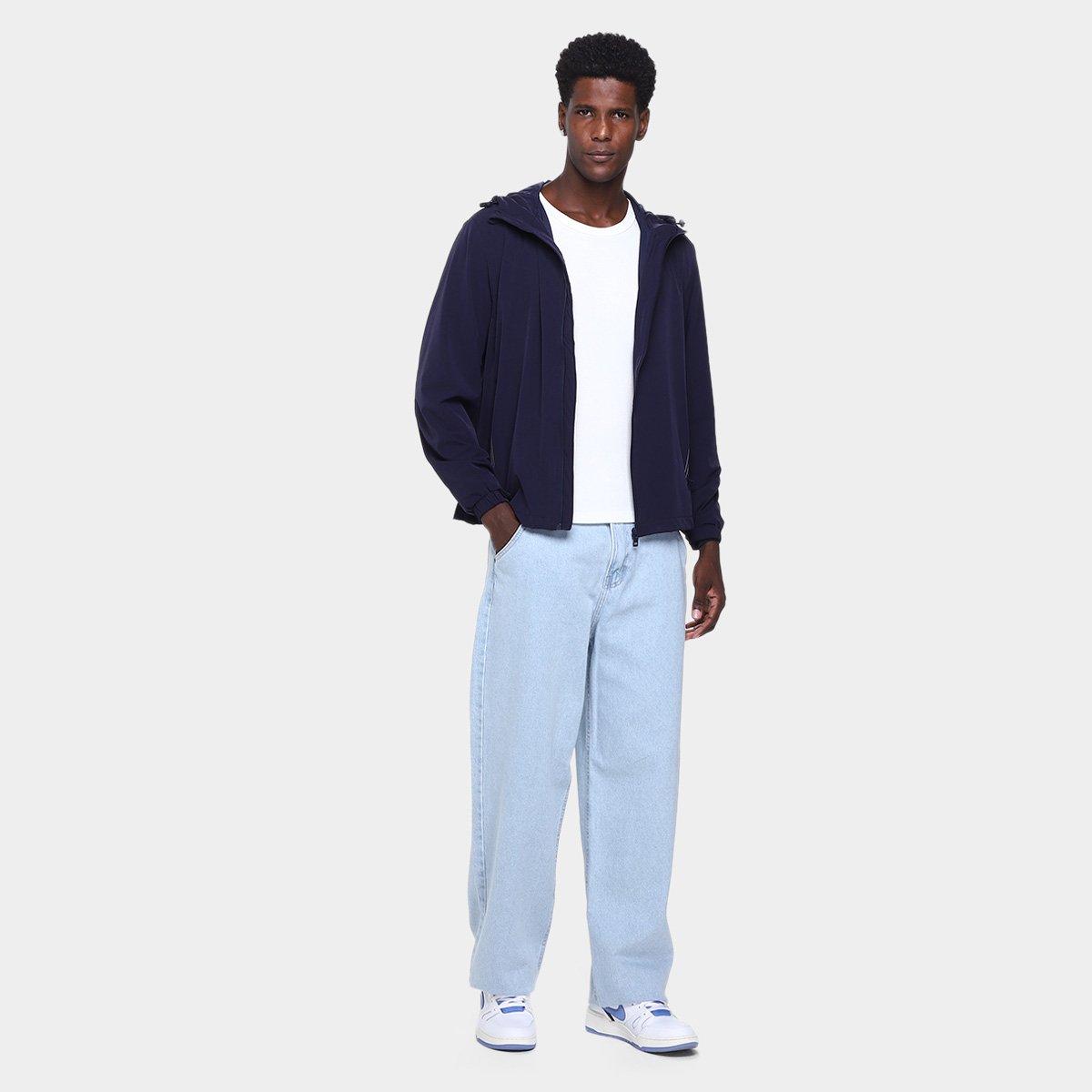 Miniatura Jaqueta Corta Vento Broken Rules Masculina Marinho - G