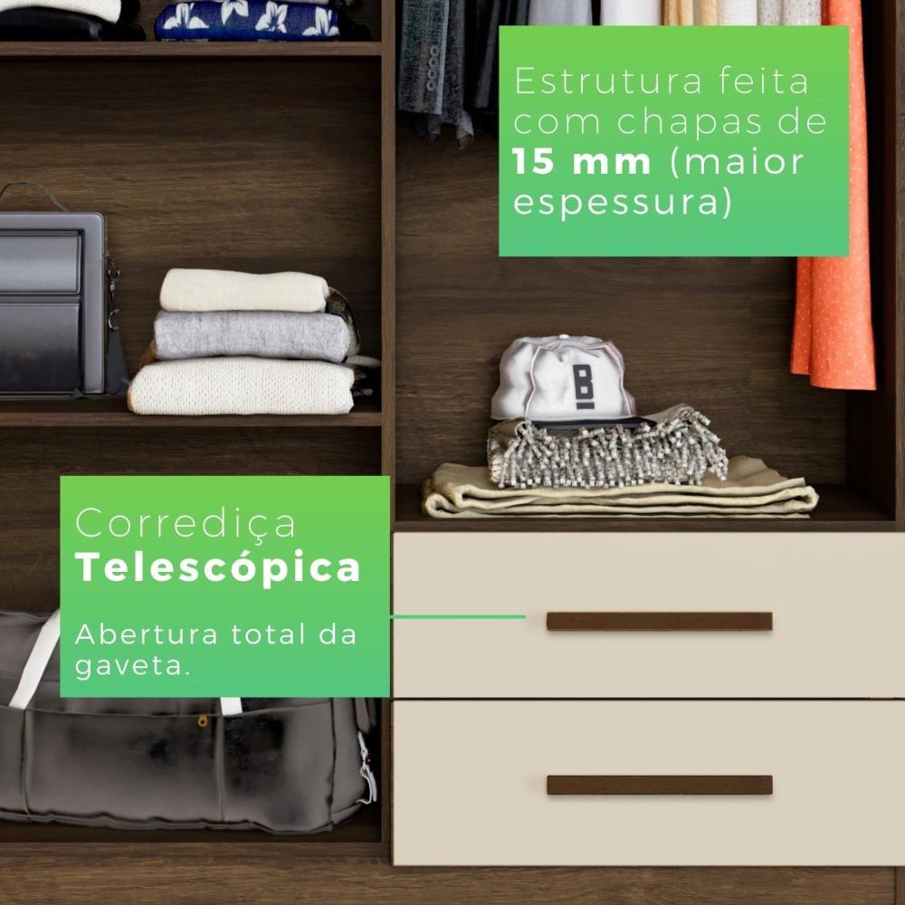 Guarda-roupa Copacabana New 4 Portas Imbuia/Off White