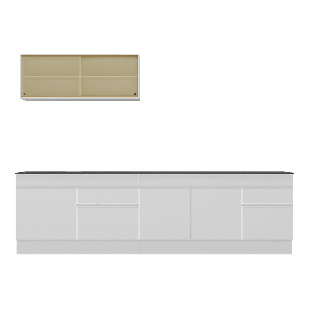 Miniatura Armário de Cozinha Compacta 270cm com Rodapé Veneza Multimóveis V2112 Branco