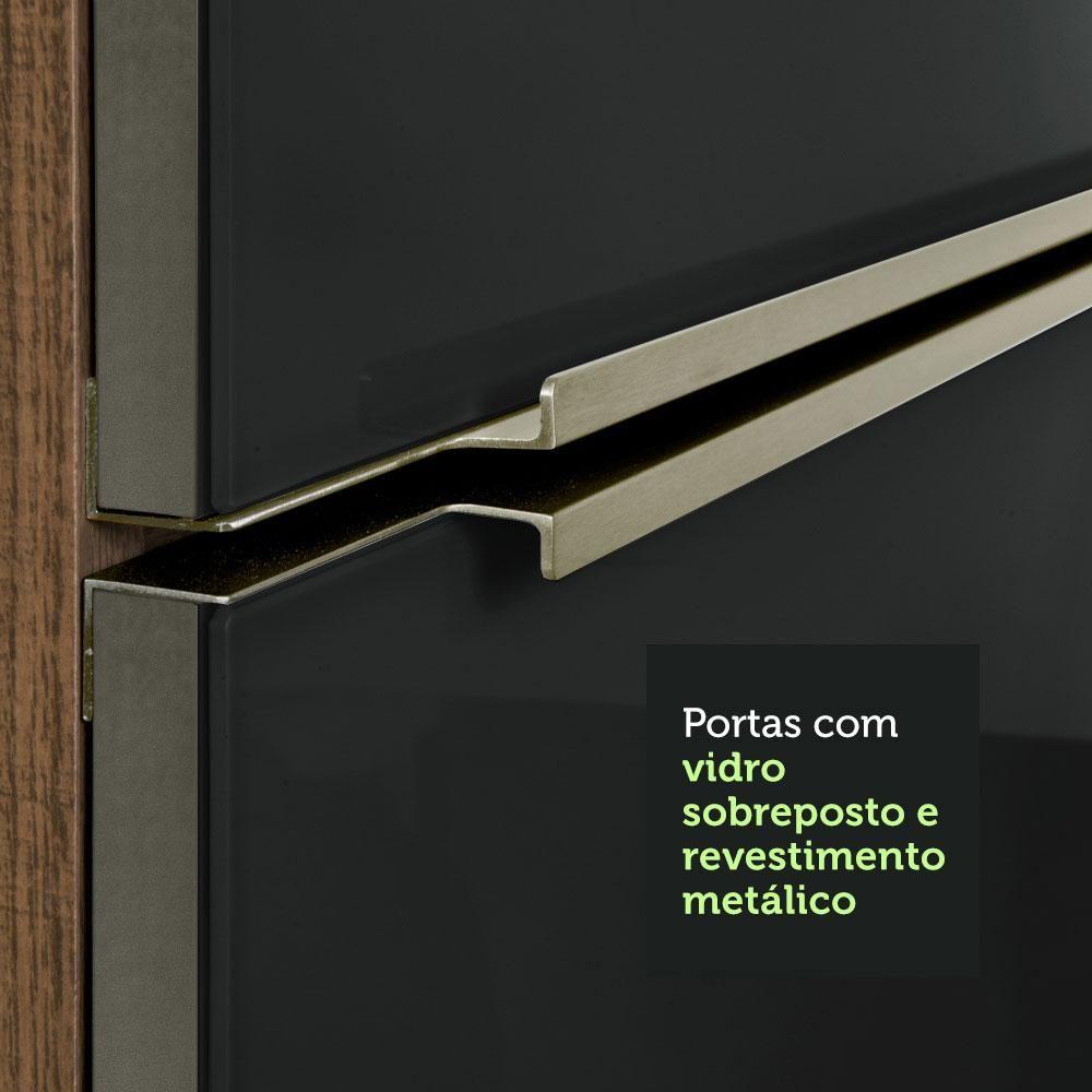 Armário Aéreo Madesa Lux 60cm 1 Porta Rustic e Preto