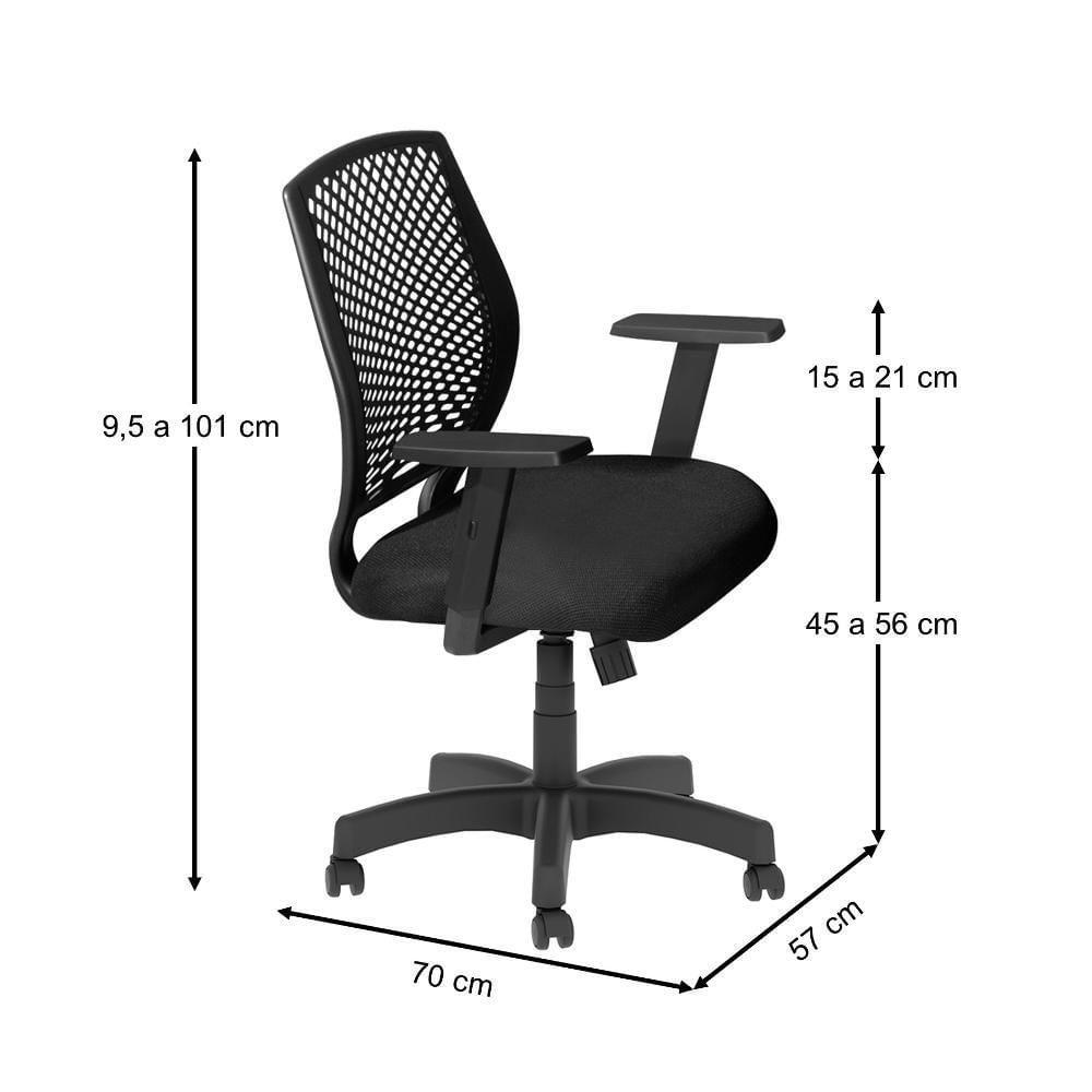 Miniatura Jogo Cadeira Inclinável E Mesa L Com Gaveteiro Affara Preto