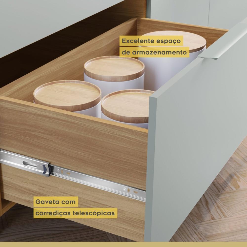Cozinha 5 Peças 100% MDF Marquesa Nature/Verde