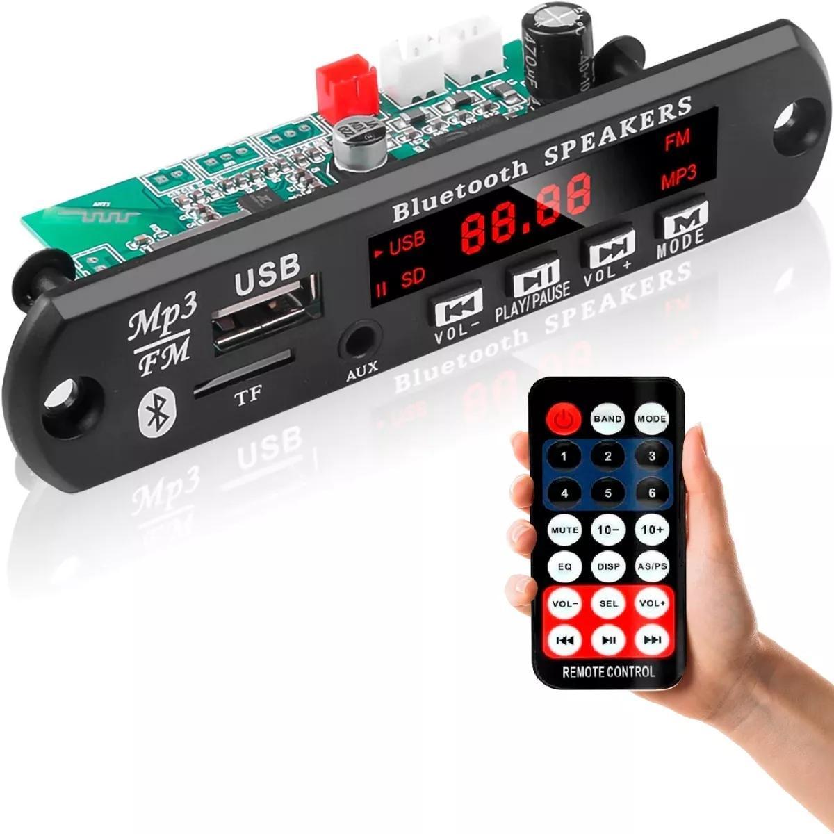 Miniatura Placa Decodificadora Receiver Mp3 Fm Bluetooth Cartão Sd