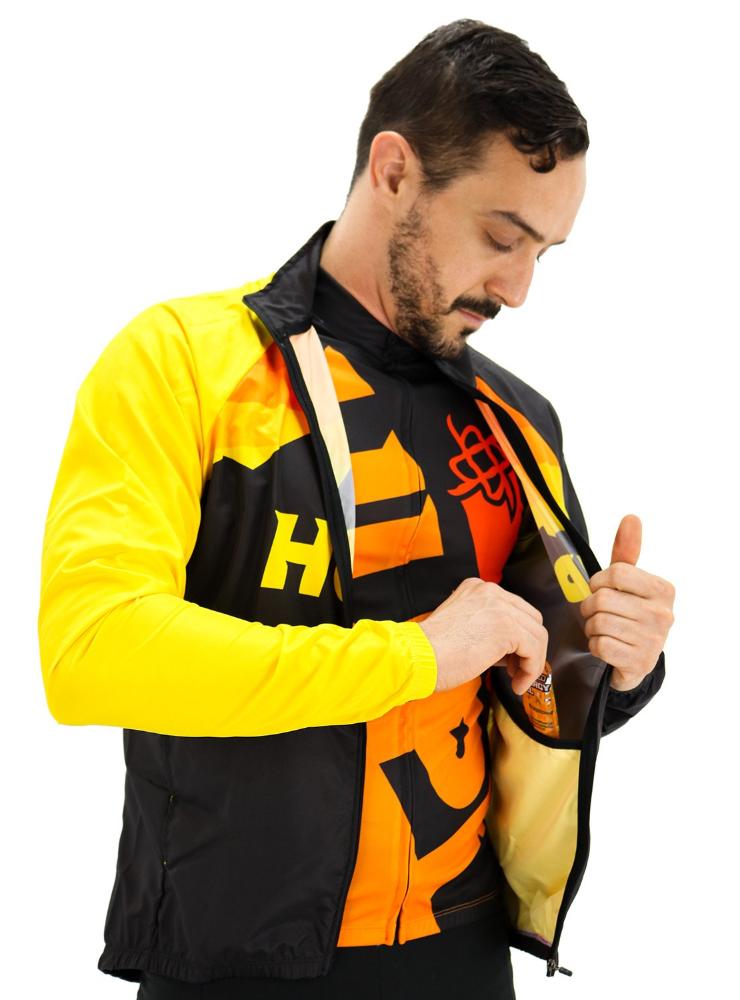 Miniatura Jaqueta Corta Vento HUPI Shadow PRETO/AMARELO - XG