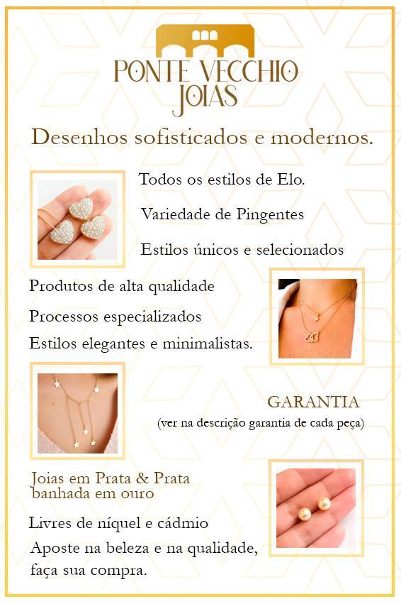 Miniatura Colar Diamantado Prata 925 Zircônia Cor Esmeralda P. Vecchio