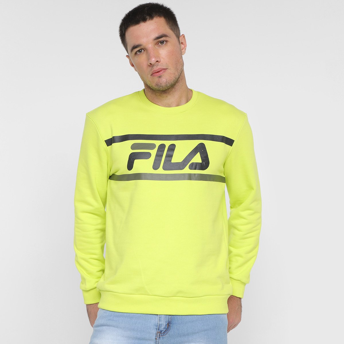 Miniatura Moletom Fila Colors Masculino Verde Limão - G
