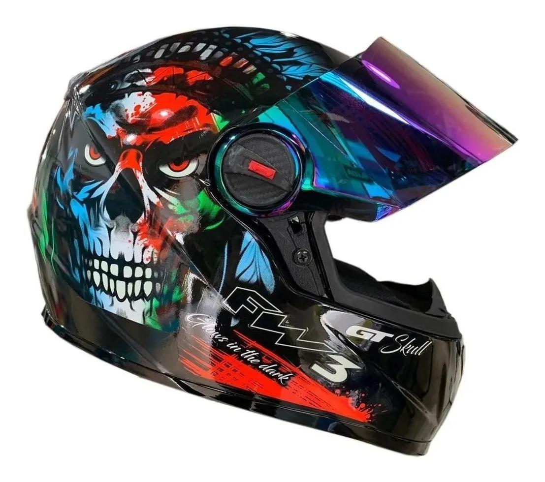 Capacete FW3 Preto Brilhante Viseiras T60