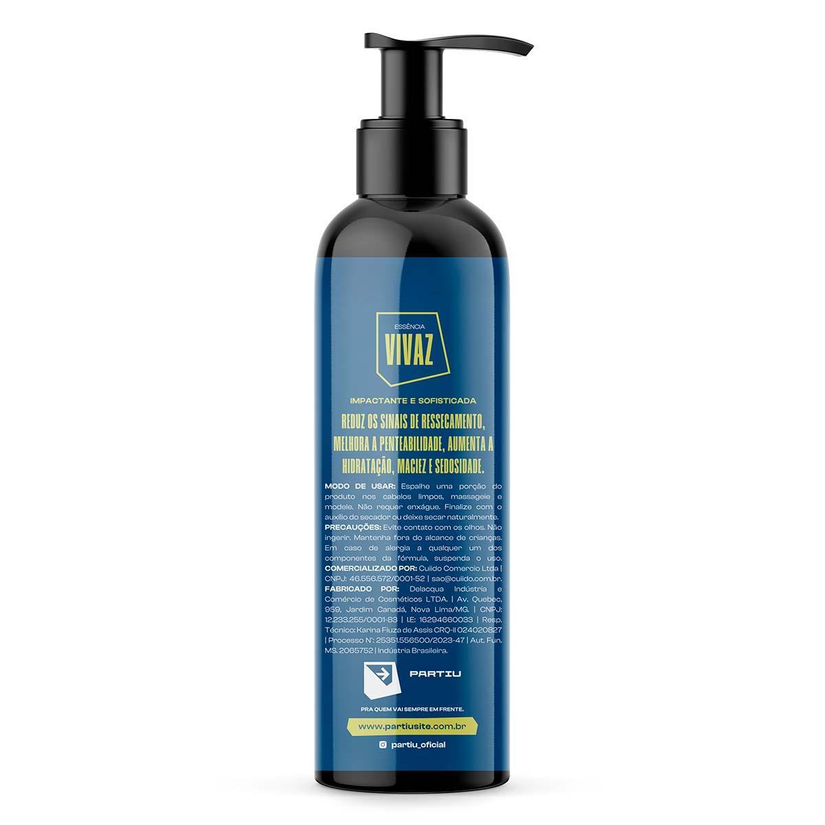 Miniatura Leave-In Para Cabelo Masculino Finalizador 240G Vivaz Partiu