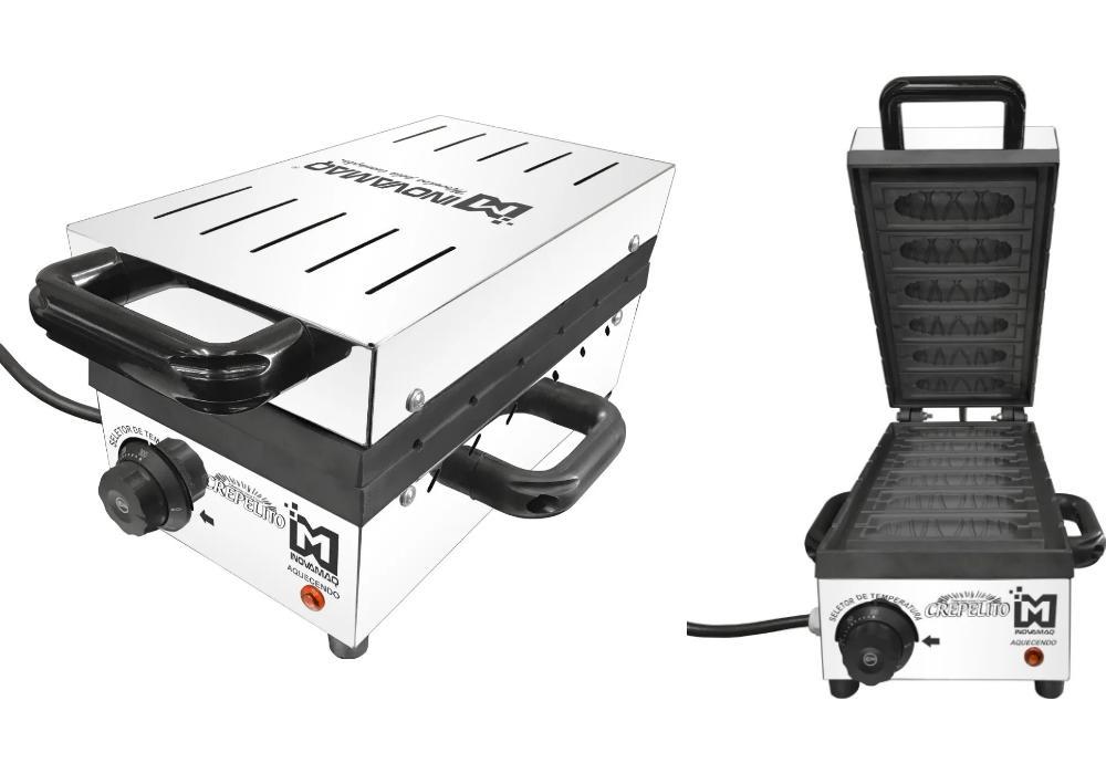 Miniatura Máquina Crepe Suíço Palito Inovamaq 6 Crepes - Modelo 127V