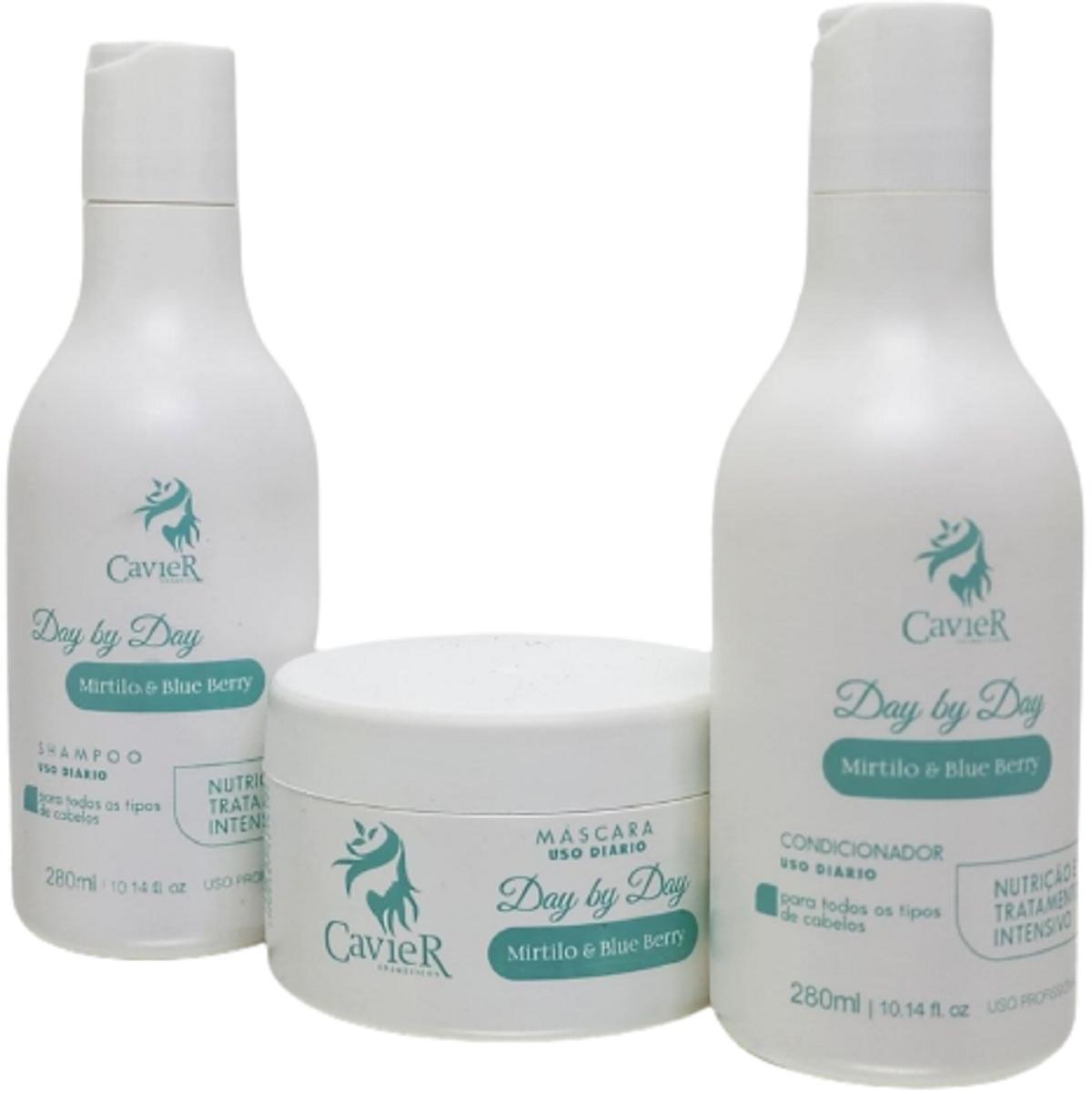 Miniatura Cavier Mirtilo Shampoo + Condicionador + Mascara 840Ml